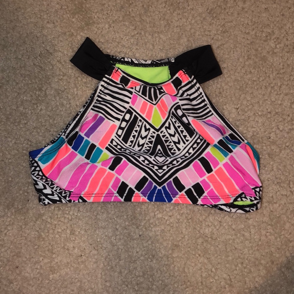A bikini multicolored top